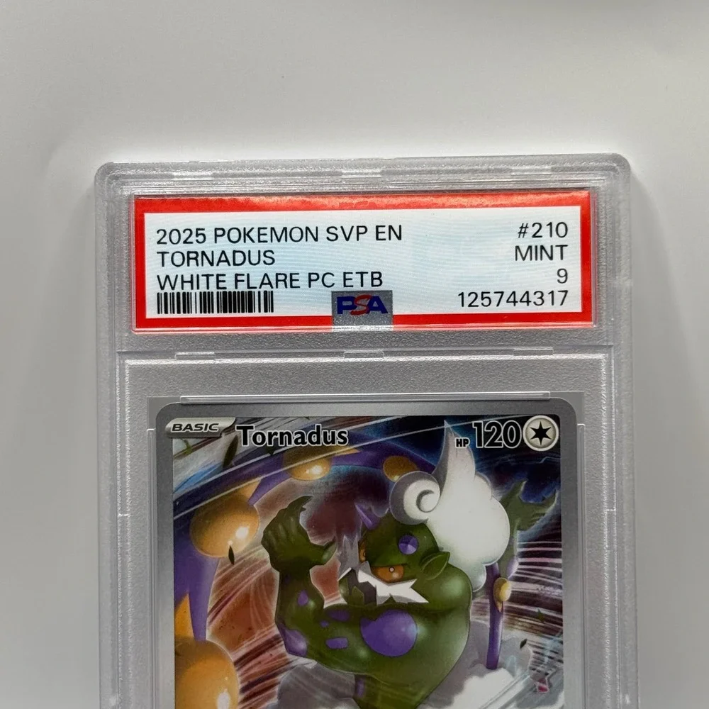 2025 Pokemon SVP EN Tornadus #210 White Flare PC ETB PSA 9 Mint Promo